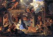 LE BRUN, Charles Adoration of the Shepherds sg oil painting artist